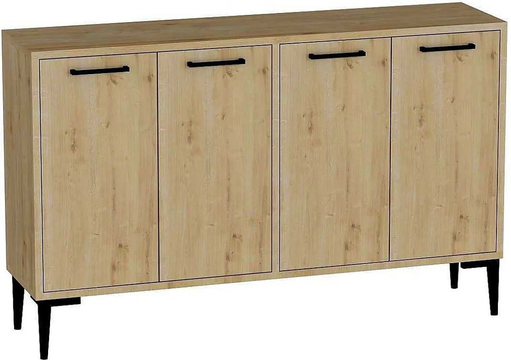 Komoda – szerokość 120 cm – dąb szafirowy – płyta wiórowa pokryta melaminą