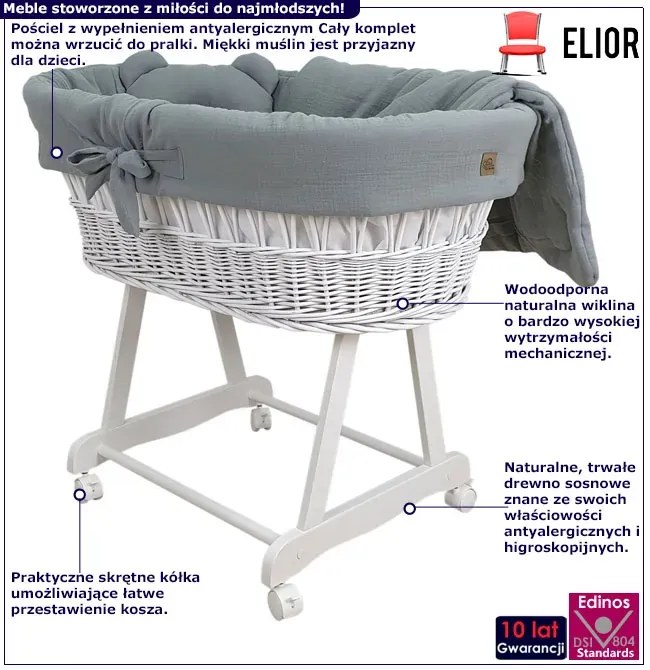 Zielony zestaw kosz na stelażu B5-G60