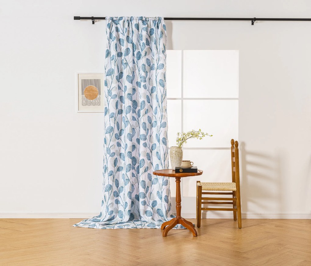 Designerska zasłona VIENTE 140x270 cm, wzorzysta Zawieszanie: Taśma z wiązaniami