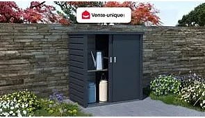 Szafa ogrodowa ze stali galwanizowanej w kolorze szarym REIVAX -  1,31 m3  - Dł.125x Gł.80 x Wys.131 cm