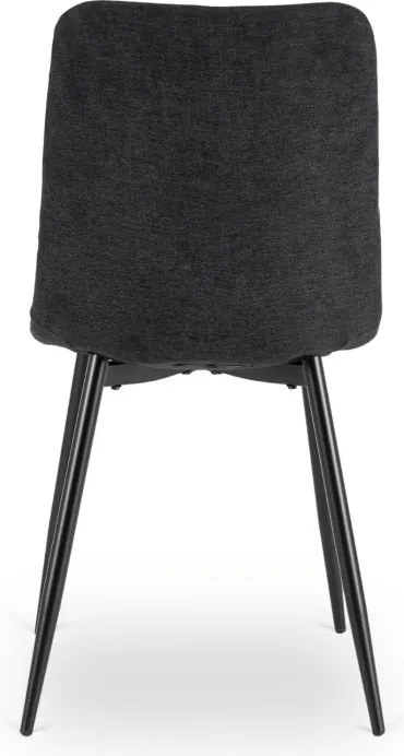 Zestaw Stół Okrągły Rozkładany HARRY 102-142 cm Dąb Craft/Czarny i 6 Krzeseł Tapicerowanych ROBIN 2 Czarnych Nowoczesnych
