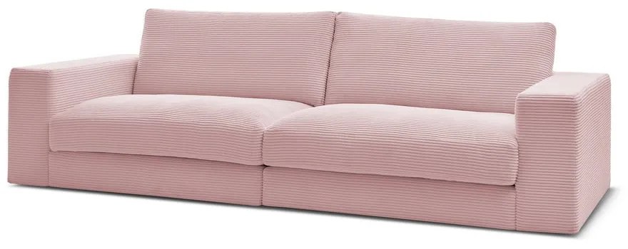 Różowa sztruksowa sofa 274 cm Leonard – Bobochic Paris
