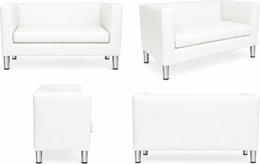 Sofa Monaco : Kolor nogi - Chrom, Kolor tkaniny - EKO-SKÓRA - 10D, Typ tkaniny - Eko-skóra , Wysokość nogi - 15 cm