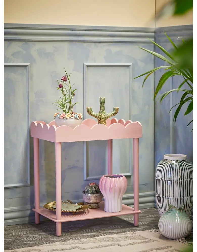 Różowa konsola z litego drewna sosnowego 40x60 cm Isola – Bloomingville