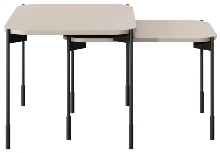 Stolik kawowy Sonatia 70 cm prostokątny na metalowych nogach - kaszmir