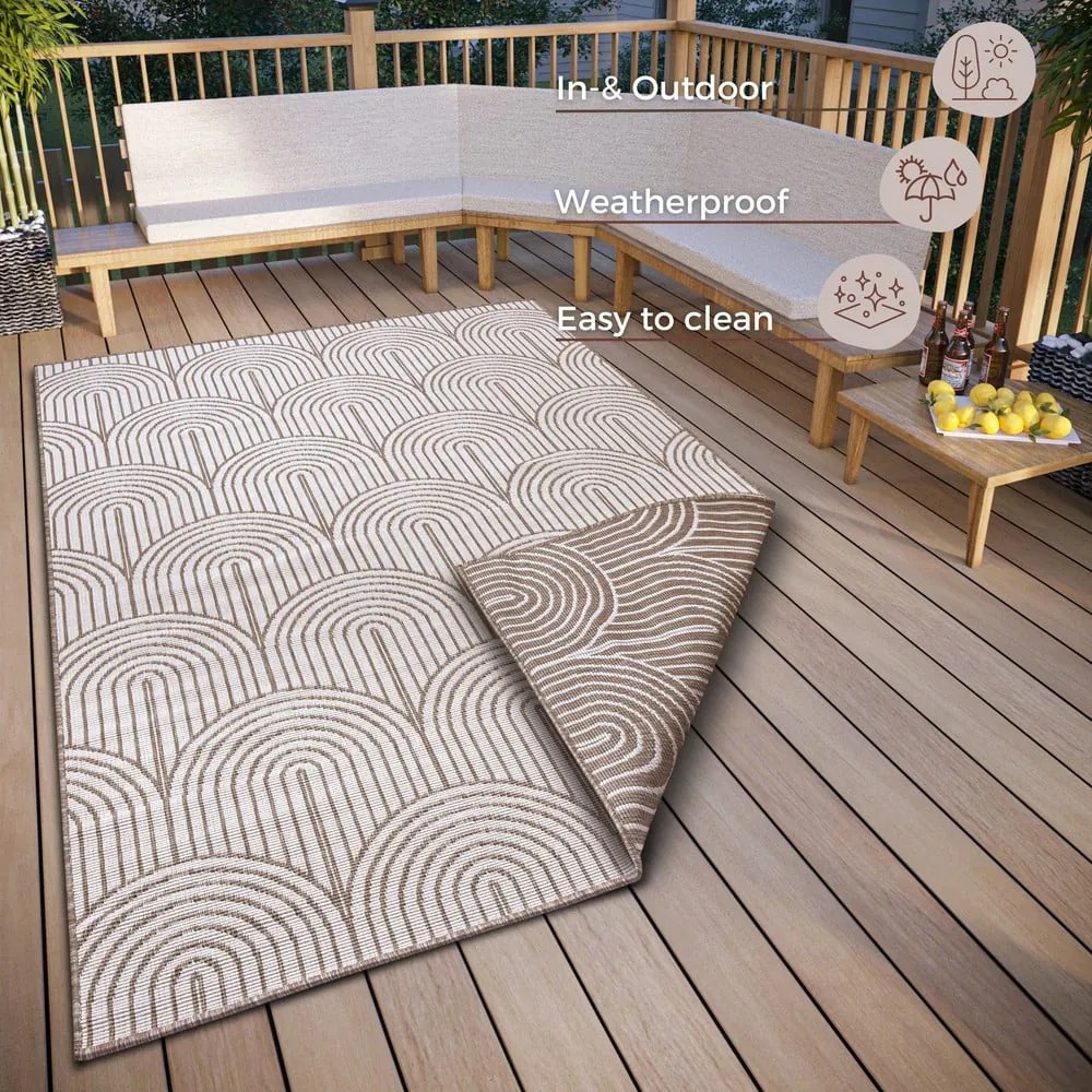 Brązowy dywan odpowiedni na zewnątrz 160x230 cm Pangli Linen – Hanse Home