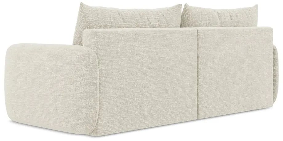 Kremowa rozkładana/ze schowkiem sofa 238 cm Kalena – Makamii