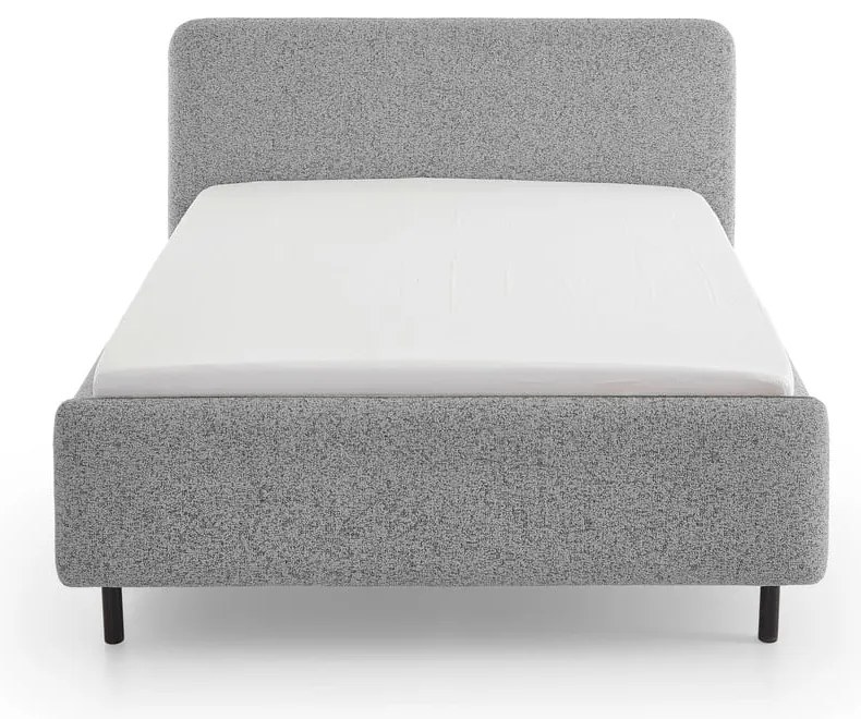 Jasnoszare tapicerowane łóżko dwuosobowe ze schowkiem ze stelażem 140x200 cm Primo – Meise Möbel