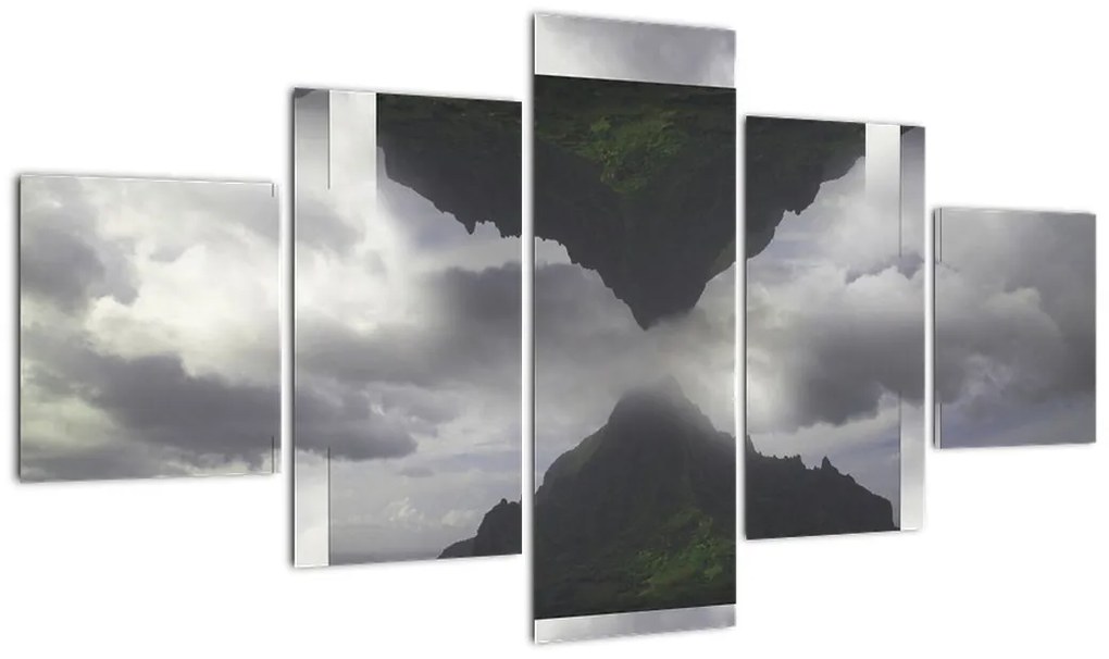 Obraz - Góry na Islandii, geometryczny kolaż (125x70 cm)