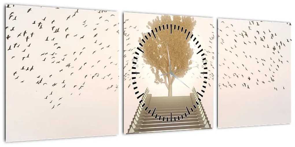 Obraz - Most do nieznanego (z zegarem) (90x30 cm)