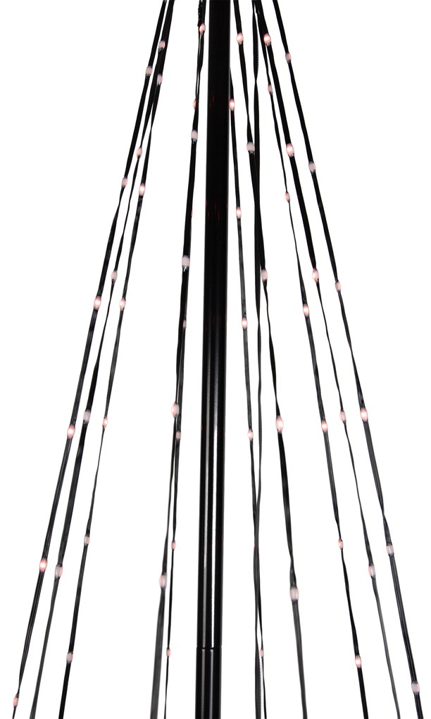 Zewnetrzna Świąteczna lampa podłogowa czarna 240 cm z LED RGB IP44 z pilotem - Nagi Oswietlenie zewnetrzne