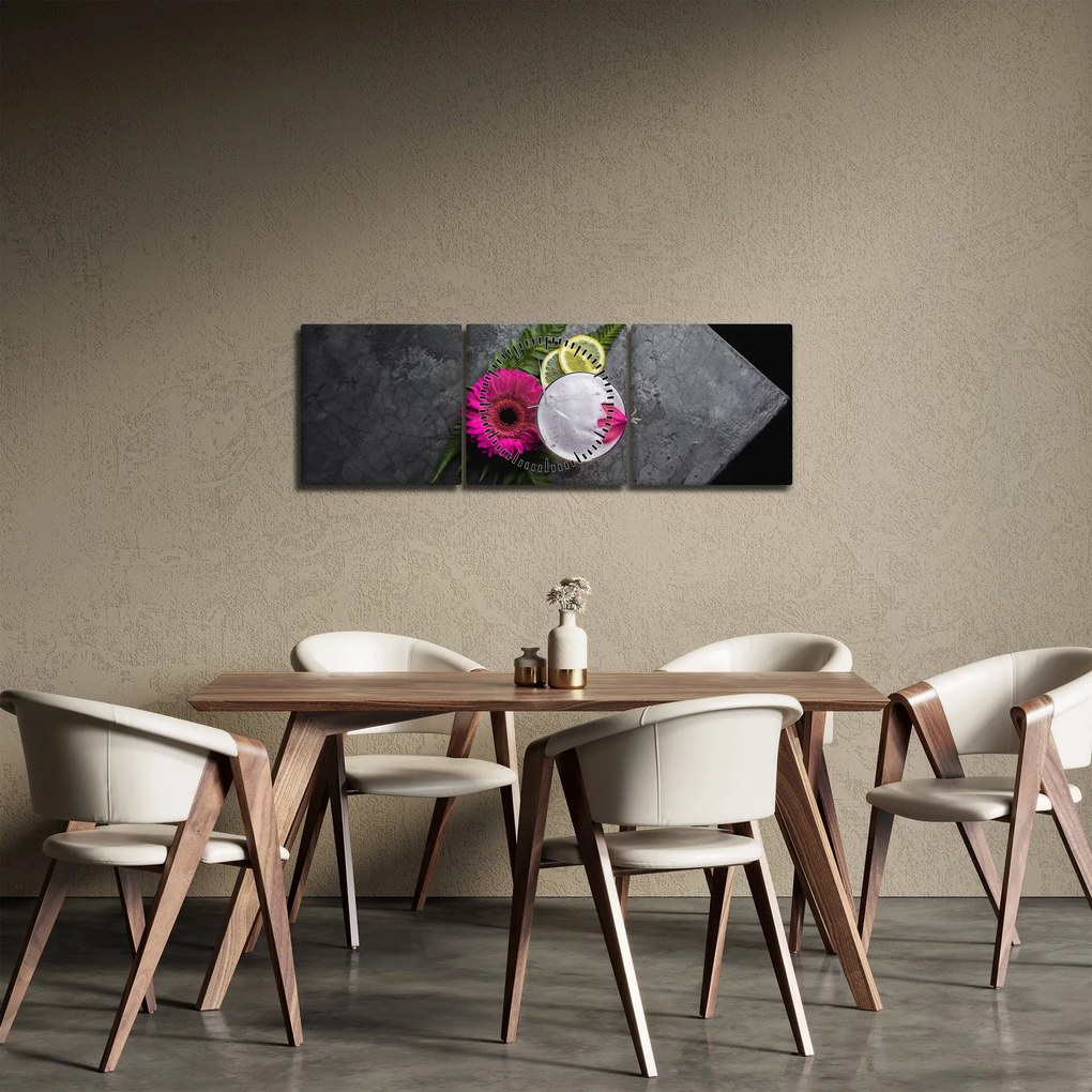 Obraz - Noc w Bangkoku (z zegarem) (90x30 cm)