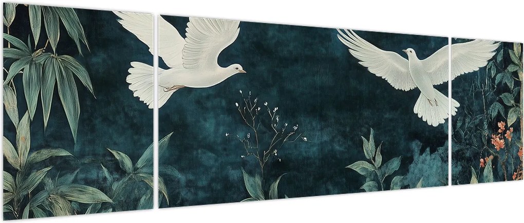 Obraz - Dwa gołębie (170x50 cm)