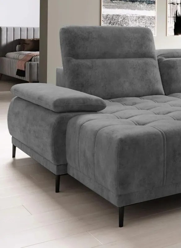 Narożnik FOCUS XL z elektryczną regulacją siedziska Prawostronny w tkaninie Promocyjnej SALVADOR 14 WERSAL