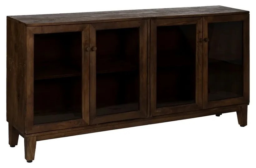 Brązowa witryna z litego drewna mango 180x87x35 cm Ravi – Ixia