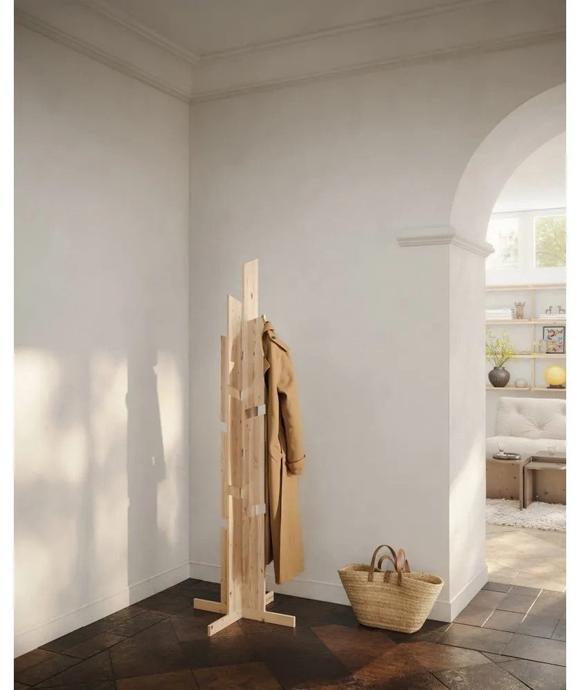 Wieszak z litego drewna sosnowego w naturalnym kolorze 60x186 cm Keeper – Karup Design