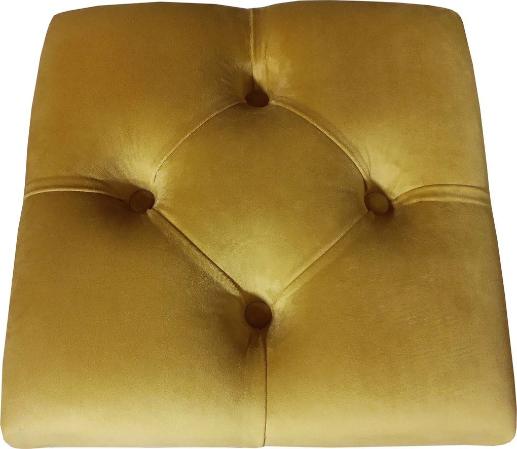 Pufa CHESTERFIELD tkanina Welur loft ławka podnóżek metal : Kolor Stelaża - Czarny , Kolor tkaniny - VELVET - MG15, Typ tkaniny - Velvet