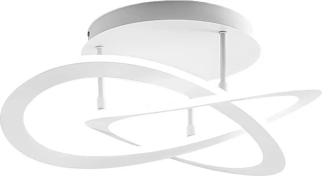 Nowoczesna lampa sufitowa LED Yara 50W, ściemnialna, ciepłe światło 3000K, biały aluminiowy pierścień, 70x17cm, 2400lm, zintegrowana dioda LED IP20