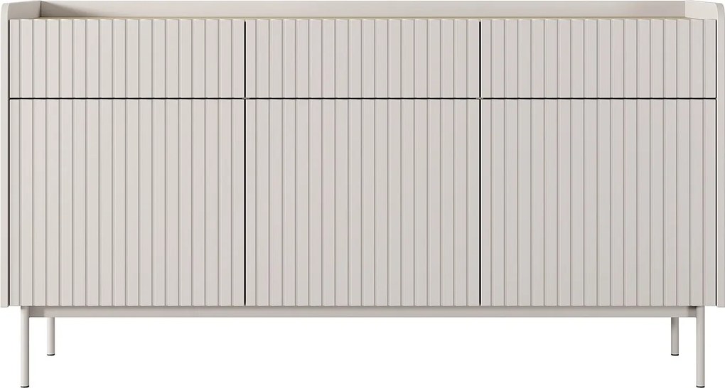 Komoda: 3 szuflady, 3 drzwi, kaszmir, 153 x 82,2 x 38 cm