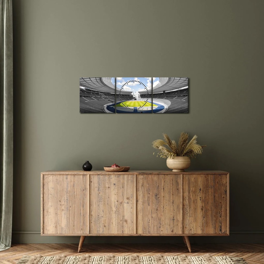 Obraz - stadion piłkarski (z zegarem) (90x30 cm)