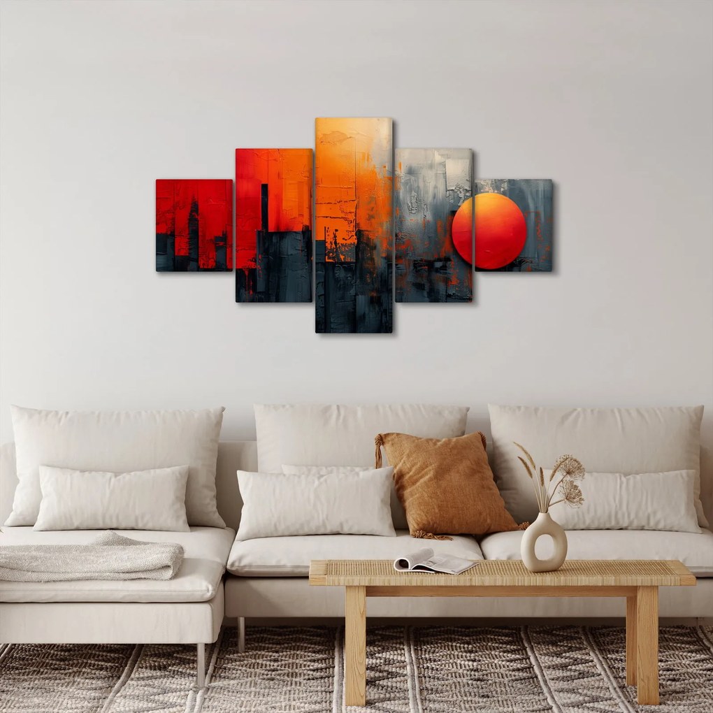 Obraz - Abstrakcyjny obraz miasta (125x70 cm)