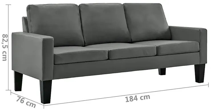 Szara nowoczesna sofa - Revex 3X