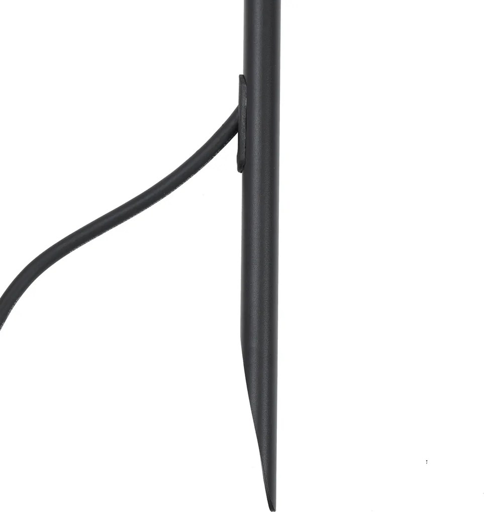 Reflektor ogrodowy na szpikulcu czarny 80cm z regulowanym LED IP65 z przewodem i wtyczką - Carl