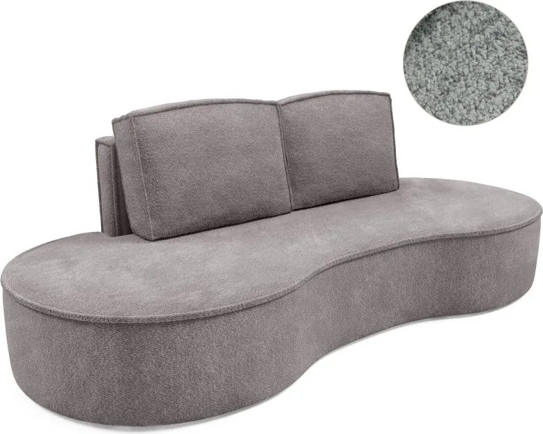 Sofa MOLLY z funkcja spania i pojemnikiem SZARY JEDWAB ABRIAMO 07