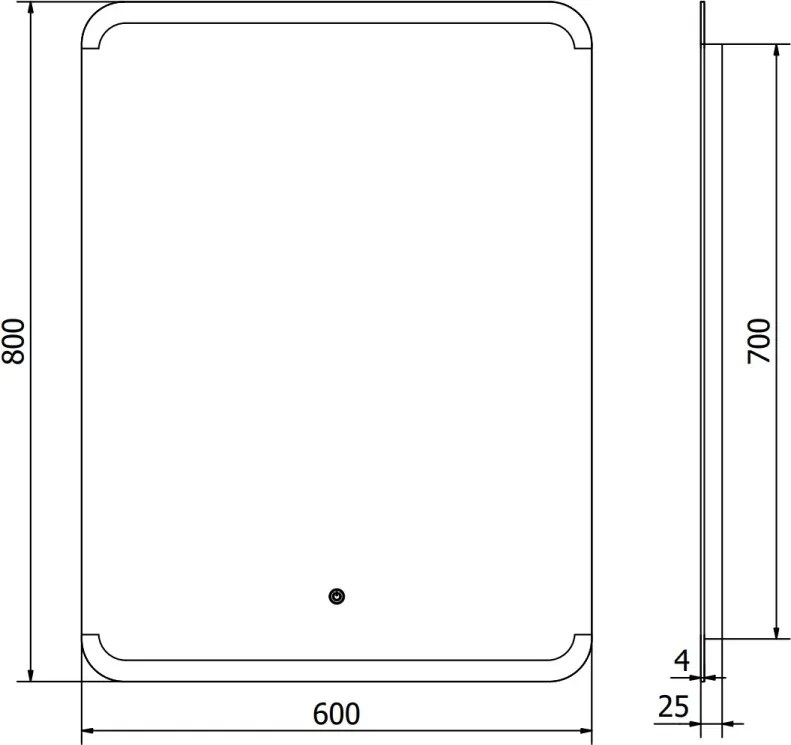 Mexen Nida lustro łazienkowe podświetlane 60 x 80 cm, LED 6000K, antypara - 9806-060-080-611-00