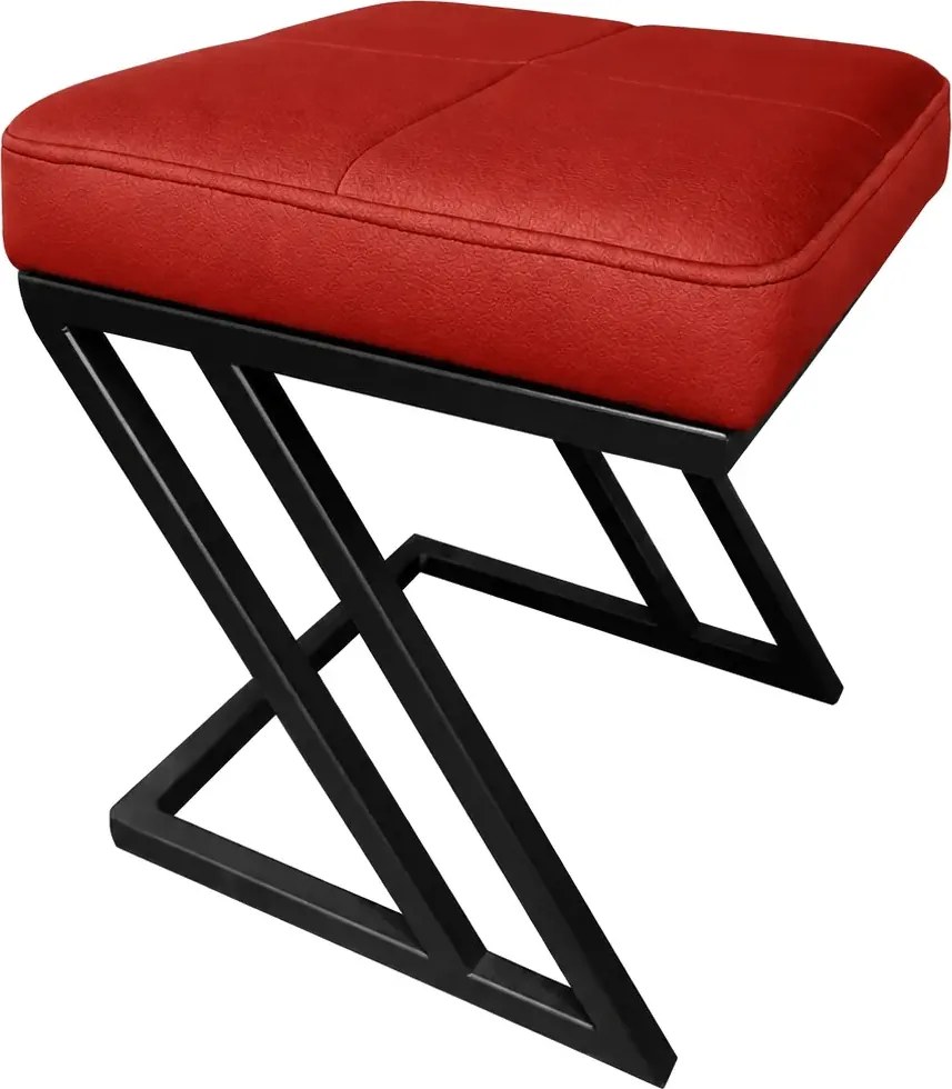 Pufa ZETA LOFT ławka taboret podnóżek metal eko-skóra D15