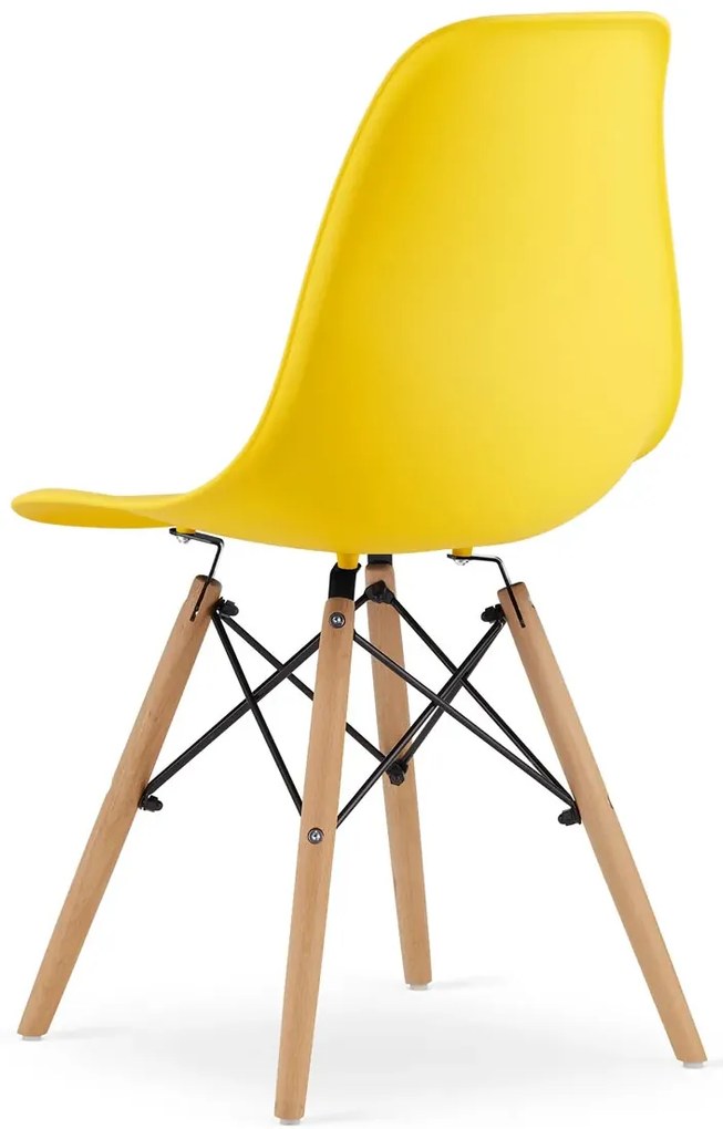 Zestaw żółtych krzeseł skandynawskich 4szt. W0-S81