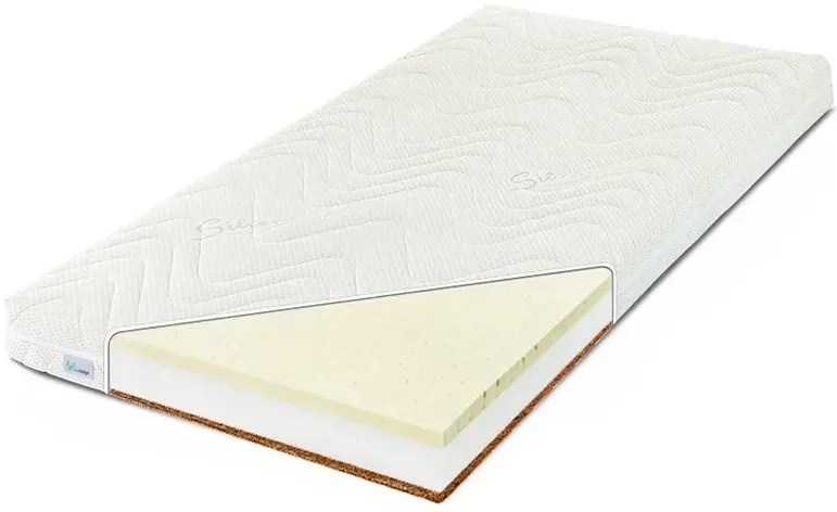 Dziecięcy materac z lateksem i kokosem active 4x bordowy N9-A72