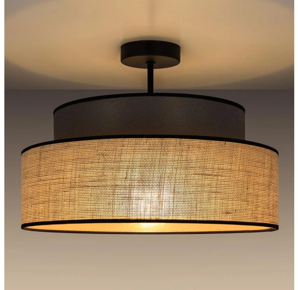 Żyrandol natynkowy BOHO 1xE27/60W/230V śr. 40 cm brązowy/beżowy