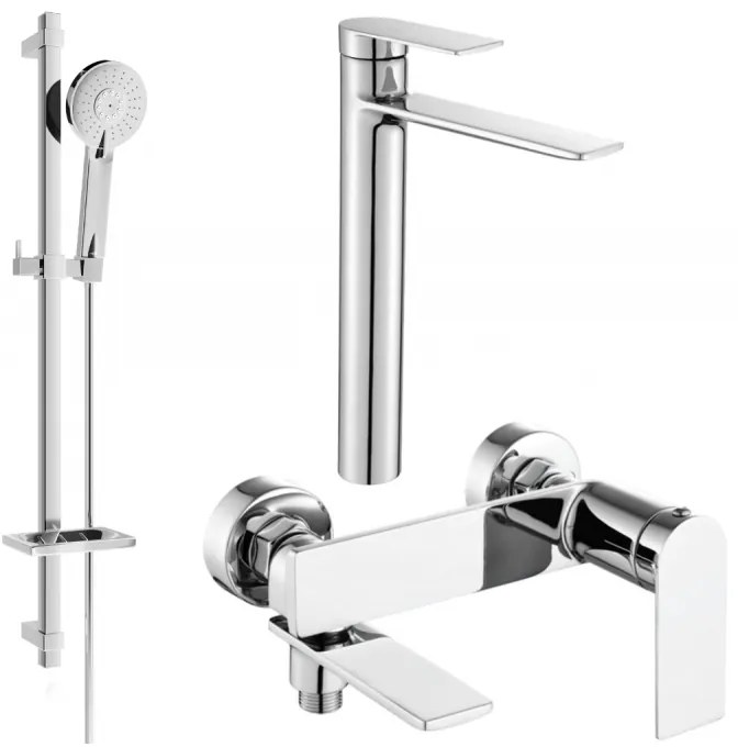 Mexen Zero DQ40 zestaw wannowy, chrom - 7113DQ40-00