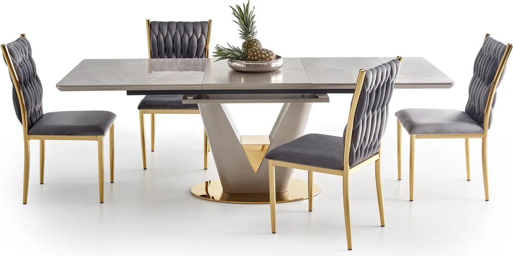 Rozkładany stół z nogą w kształcie litery V Valentino