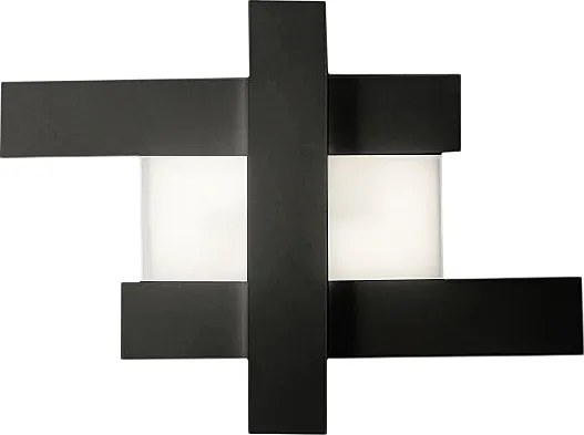 Kinkiet LED 30W w kolorze czarnym, nowoczesny design - geometryczna konstrukcja stalowa, ciepłe światło 3000K, 2620 lm, szerokość 65,5 cm, IP20