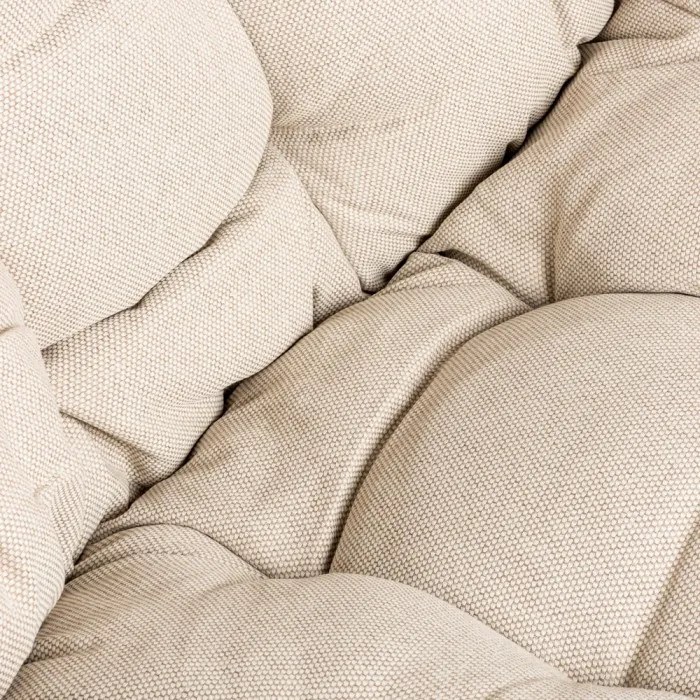 Fotel HOLAND Ogrodowy z Poduszką Rattanowy Stalowy 142 cm BEŻOWY