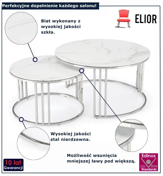 Nowoczesny komplet ław do salonu M8-G67