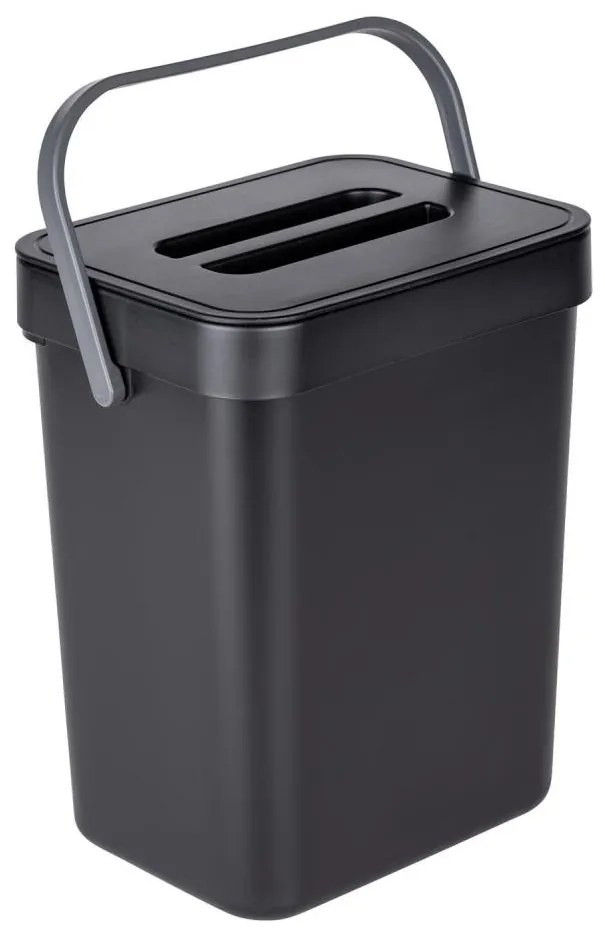 WENKO 55027100 - Kosz na śmieci BLACK OUTDOOR KITCHEN 19x24 cm czarny/szary/przezroczysty