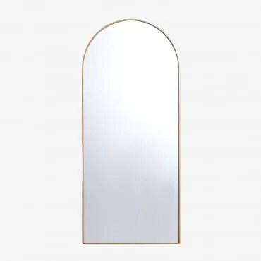 Metalowe Lustro Ścienne Belm Złoto & 90 X 200 Cm - Sklum