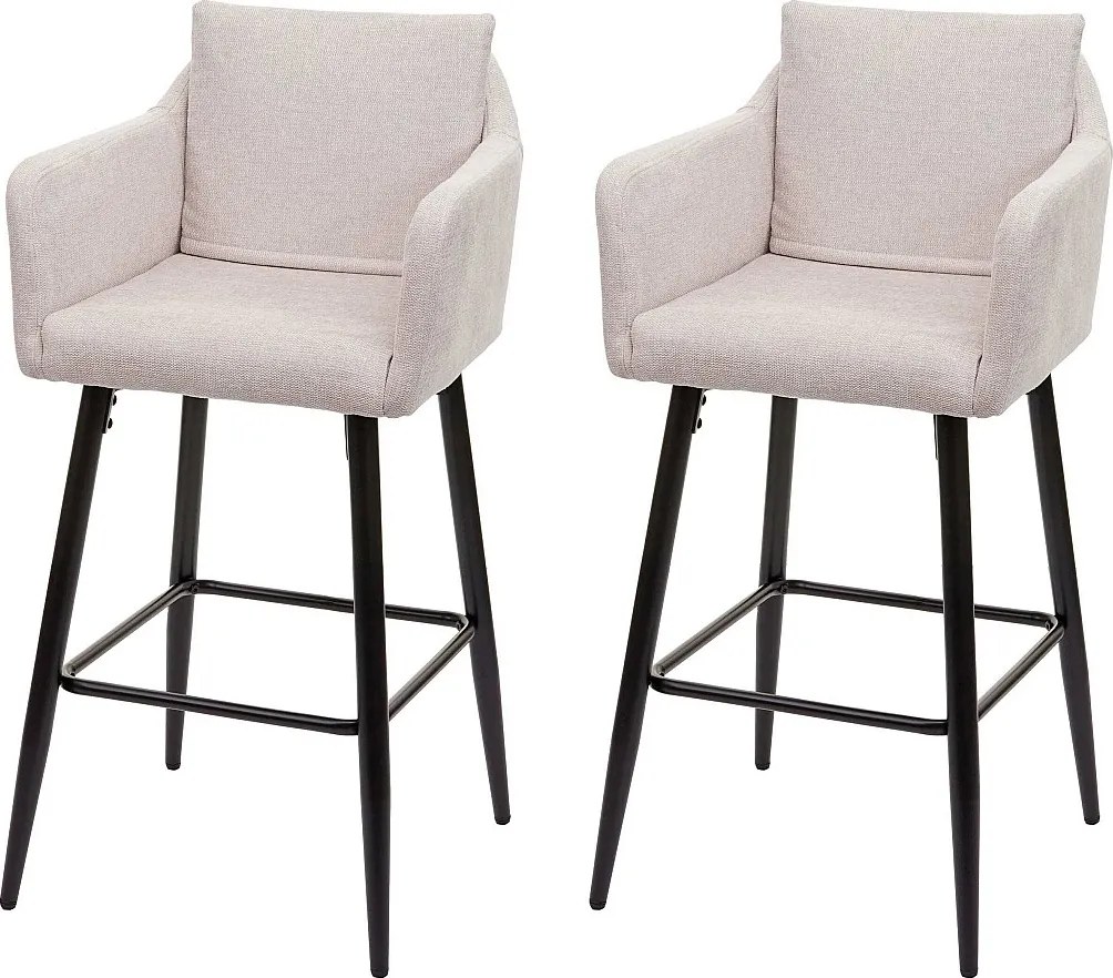 Stołek barowy MCW-H93 (zestaw 2 szt.),  tkanina/tekstylny kremowo-beżowy