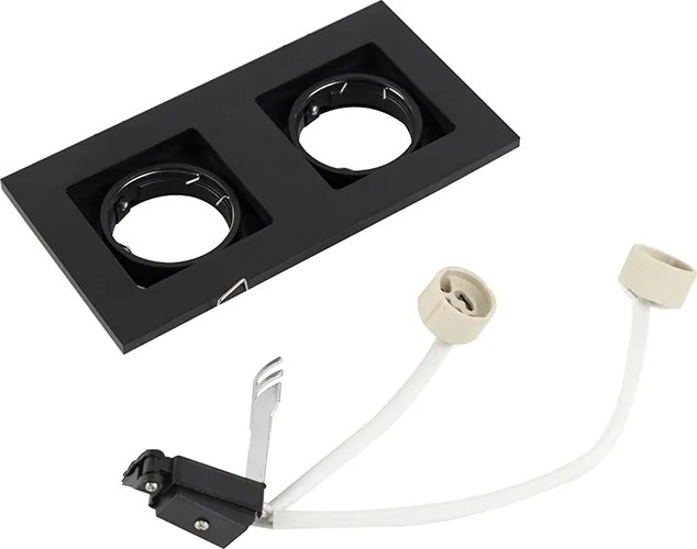 Nowoczesny inteligentny reflektor wpuszczany czarny z 2 Wifi GU10 - Qure