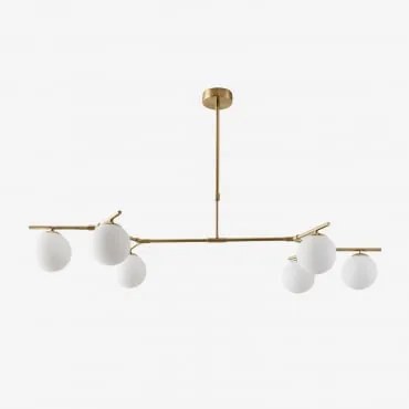 Lampa Sufitowa Z 6 Kulami Szklanymi Garland Złoto - Sklum