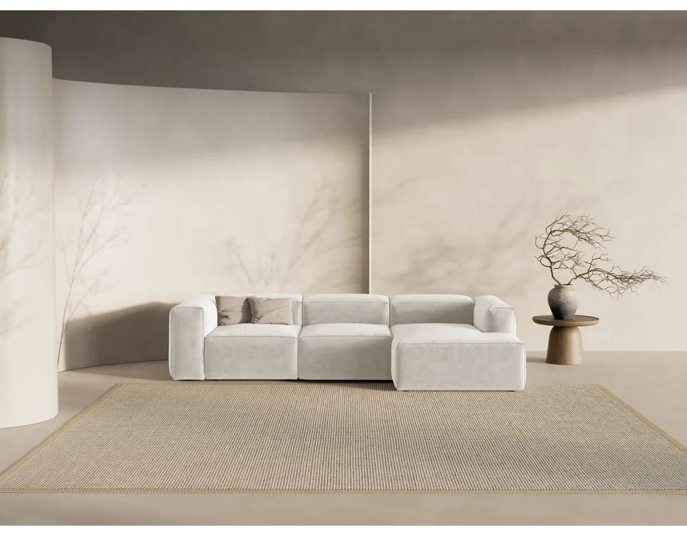 Beżowy narożnik (prawostronny/z szezlongiem) Bergano – Cosmopolitan Design