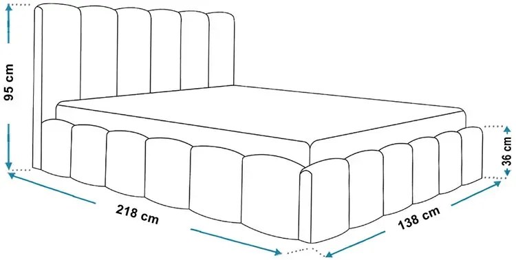 Łóżko tapicerowane z metalowym stelażem 120x200 Arman 4X - 36 kolorów