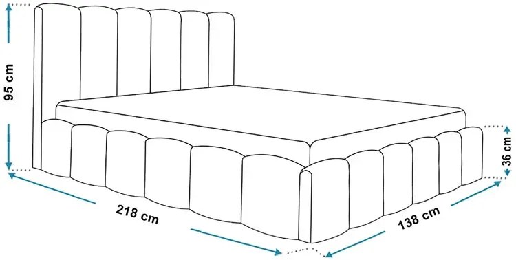 Łóżko tapicerowane z metalowym stelażem 120x200 Zofea 4X Biały połysk