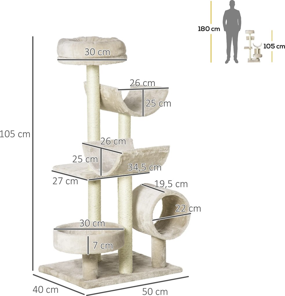 PawHut drapak dla kota drapak do ostrzenia pazurów drzewko do wspinania zabawka tunel