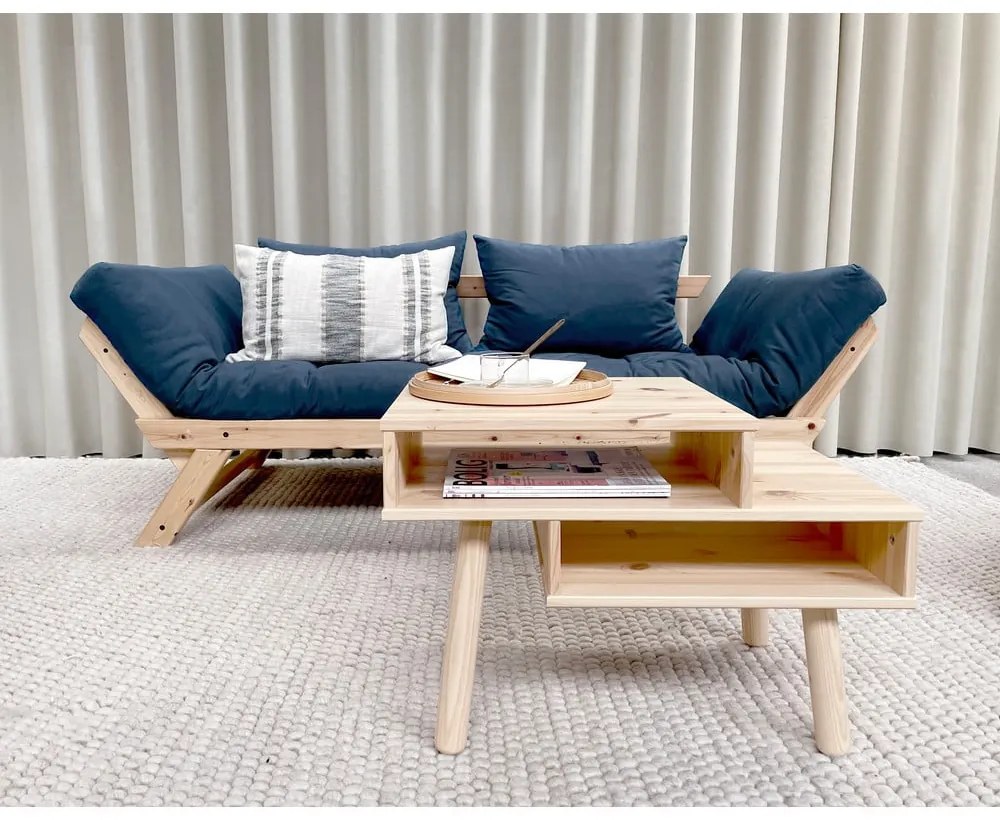Sofa rozkładana z niebieskozielonym pokryciem Karup Design Bebop Natural/Petrol Blue