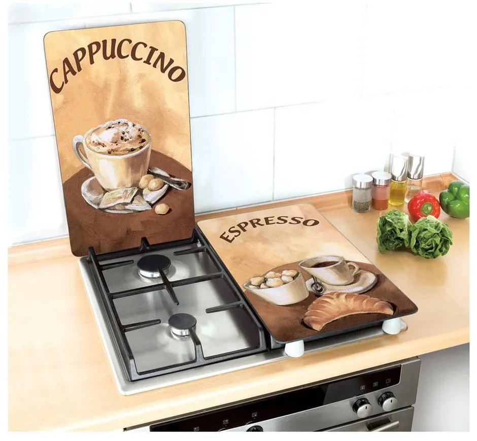 Zestaw 2 szklanych płyt ochronnych na kuchenkę Wenko Coffee