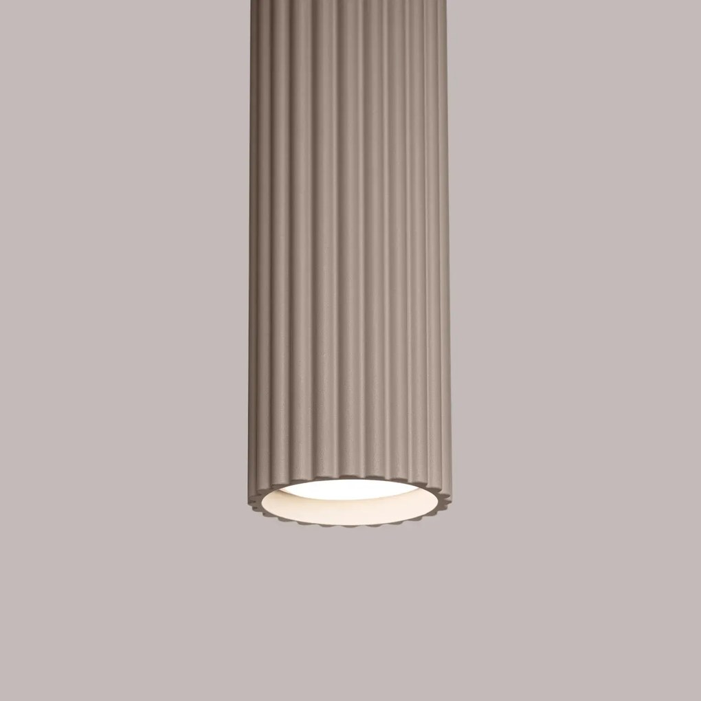 Lampa wisząca KARBON 1 taupe ryflowana SOLLUX  LIGHTING